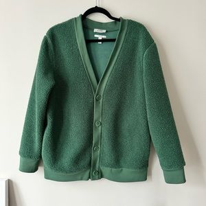 Cos Oversized Green Fleece Cardigan